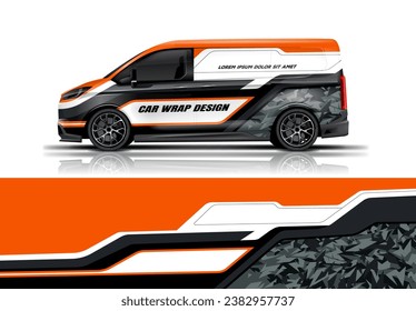 Van Car wrap livery design. Universal car wrap livery design for medium van.