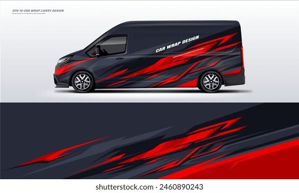 Van Car Wrap Livery Design Vektorgrafik Datei mit bedruckbarer Datei eps 10