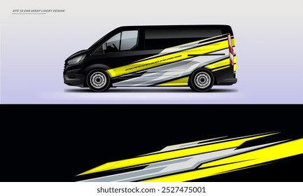 Van Car wrap Vector de diseño de librea eps 10 Vector de archivo imprimible