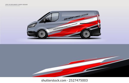 Van Car wrap Vector de diseño de librea eps 10 Vector de archivo imprimible