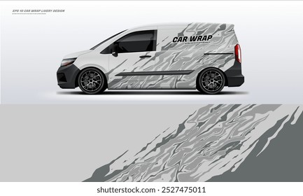 Van Car wrap Vector de diseño de librea eps 10 Vector de archivo imprimible