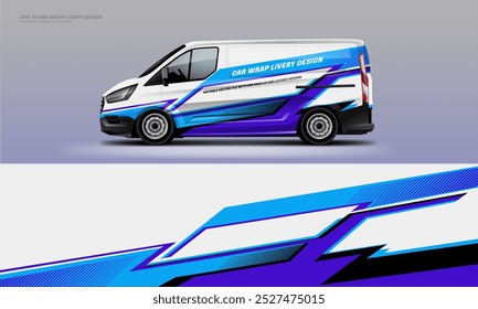 Van Car wrap Vector de diseño de librea eps 10 Vector de archivo imprimible