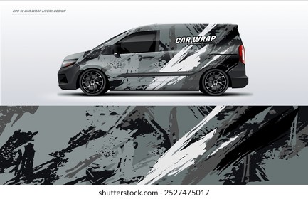 Van Car wrap Vector de diseño de librea eps 10 Vector de archivo imprimible