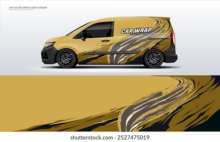 Van Car wrap Vector de diseño de librea eps 10 Vector de archivo imprimible