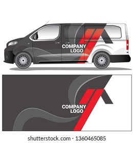 Van car wrap with a property company graphic design concept. file is editable and ready to print.