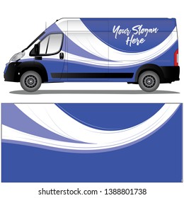 Van car wrap vector designs. abstract blue design livery for vehicle vinyl branding background - vector