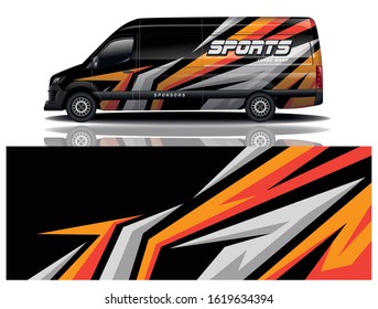 Van car wrapping decal design
