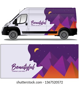 Van cargo car wrap vector stock with a beautiful graphic design. file is editable and ready to print 