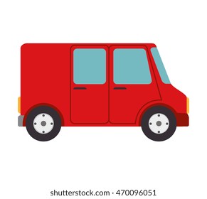 van cargo delivery transport industry shipment vehicle transporter vector ilustration isolated