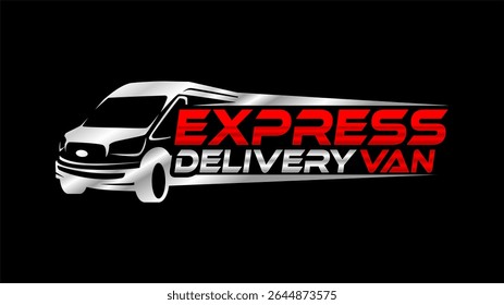 Diseño de servicio de entrega de silueta de Vector de logotipo de Van Cargo para la logística de distribución de la empresa