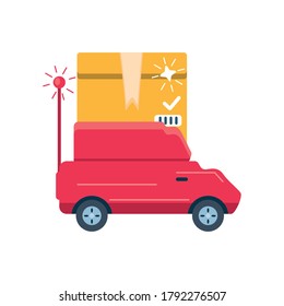 Lieferwagen, Frachttransport auf weißem Hintergrund, Vektorgrafik-Design