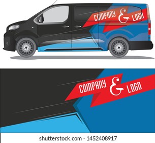 Van cargo wrap vector designs. red and blue abstract lineart camouflage livery for vehicle vinyl branding background - vector