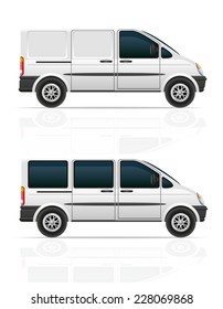 van for the carriage of cargo and passengers vector illustration isolated on gray background