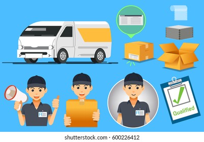 Van Carry express service. Delivery quickly everything. Small parcel. Employees modern.