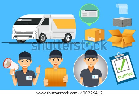 Van Carry express service. Delivery quickly everything. Small parcel. Employees modern.