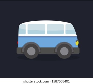 Van in cartoon style. Vector illustration for kids