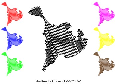 Van City (Republic of Turkey, Eastern Anatolia Region) map vector illustration, scribble sketch City of Van map