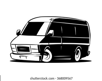 van black and white