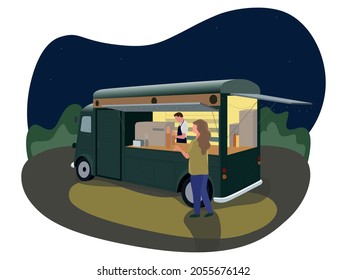 Van with Coffee in the park stall counters