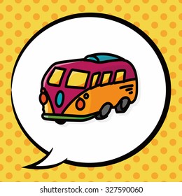 Van color doodle, speech bubble