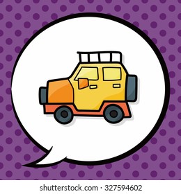 Van color doodle, speech bubble