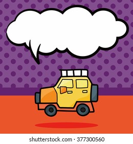 Van color doodle, speech bubble