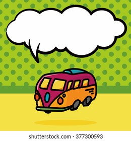 Van color doodle, speech bubble