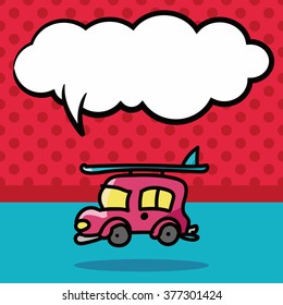 Van color doodle, speech bubble