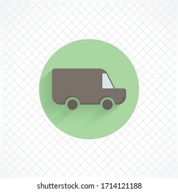 van colorful flat icon with shadow. transport flat icon