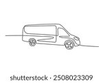 Van Continuous Line Drawing. Simple vector illustration of a van, perfect for vehicle concepts.