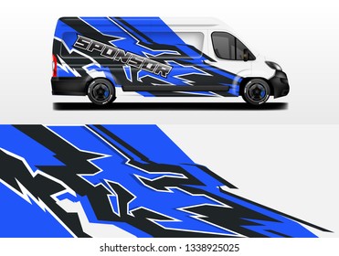 Van decal car wrap vector . Graphic abstract background livery . Eps 10
