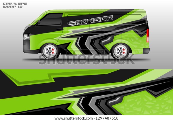 Van\
decal cargo and car wrap vector, truck, bus, racing, service car,\
auto designs . Graphic abstract background livery\
.