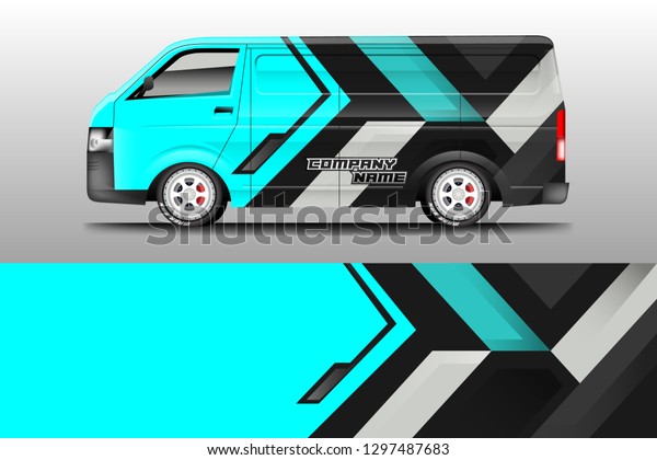 Van
decal cargo and car wrap vector, truck, bus, racing, service car,
auto designs . Graphic abstract background livery
.