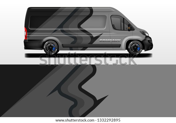 Van decal cargo and car wrap vector . Graphic
abstract background livery
