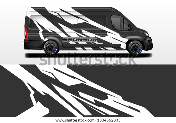 Van decal cargo and car wrap vector . Graphic
abstract background livery