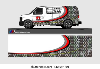 Van decal design. Abstract background vector for vehicle vinyl wrap.