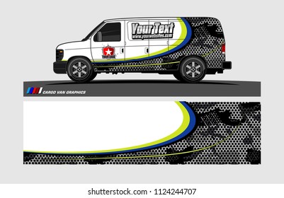 Van decal design. Abstract background vector for vehicle vinyl wrap.