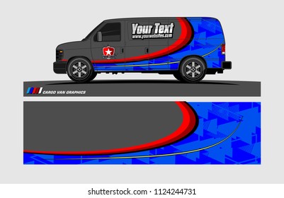 Van decal design. Abstract background vector for vehicle vinyl wrap.