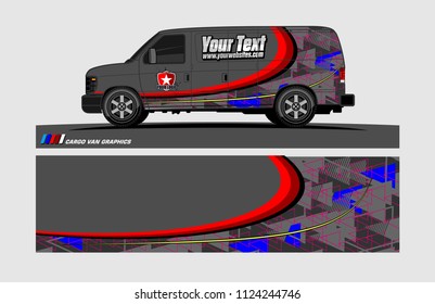 Van decal design. Abstract background vector for vehicle vinyl wrap.