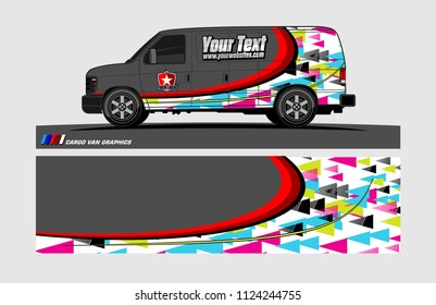 Van decal design. Abstract background vector for vehicle vinyl wrap.