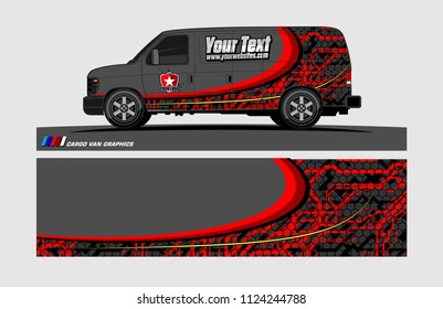 Van decal design. Abstract background vector for vehicle vinyl wrap.
