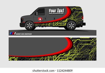 Van decal design. Abstract background vector for vehicle vinyl wrap.