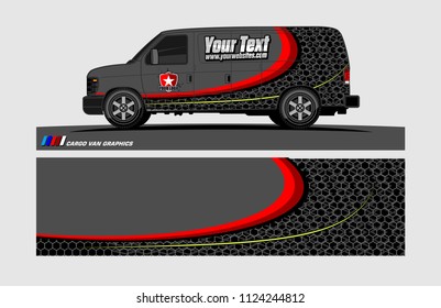 Van decal design. Abstract background vector for vehicle vinyl wrap.