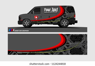 Van decal design. Abstract background vector for vehicle vinyl wrap.