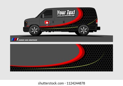 Van decal design. Abstract background vector for vehicle vinyl wrap.