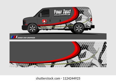 Van decal design. Abstract background vector for vehicle vinyl wrap.