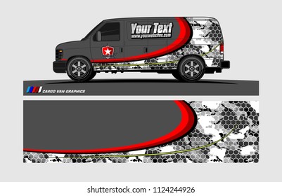 Van decal design. Abstract background vector for vehicle vinyl wrap.