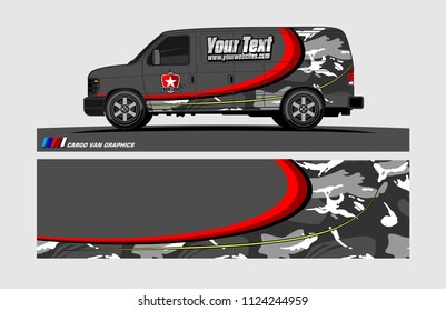 Van decal design. Abstract background vector for vehicle vinyl wrap.