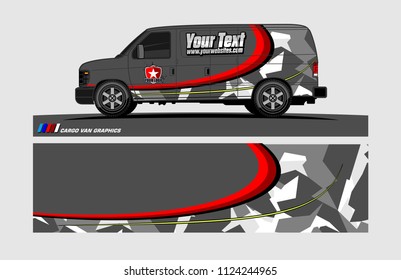 Van decal design. Abstract background vector for vehicle vinyl wrap.