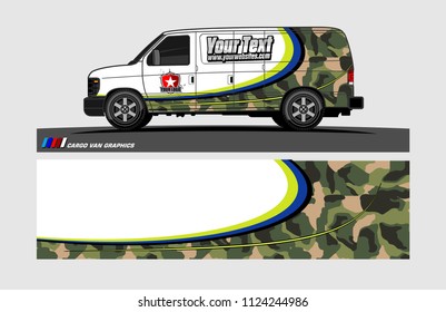 Van decal design. Abstract background vector for vehicle vinyl wrap.